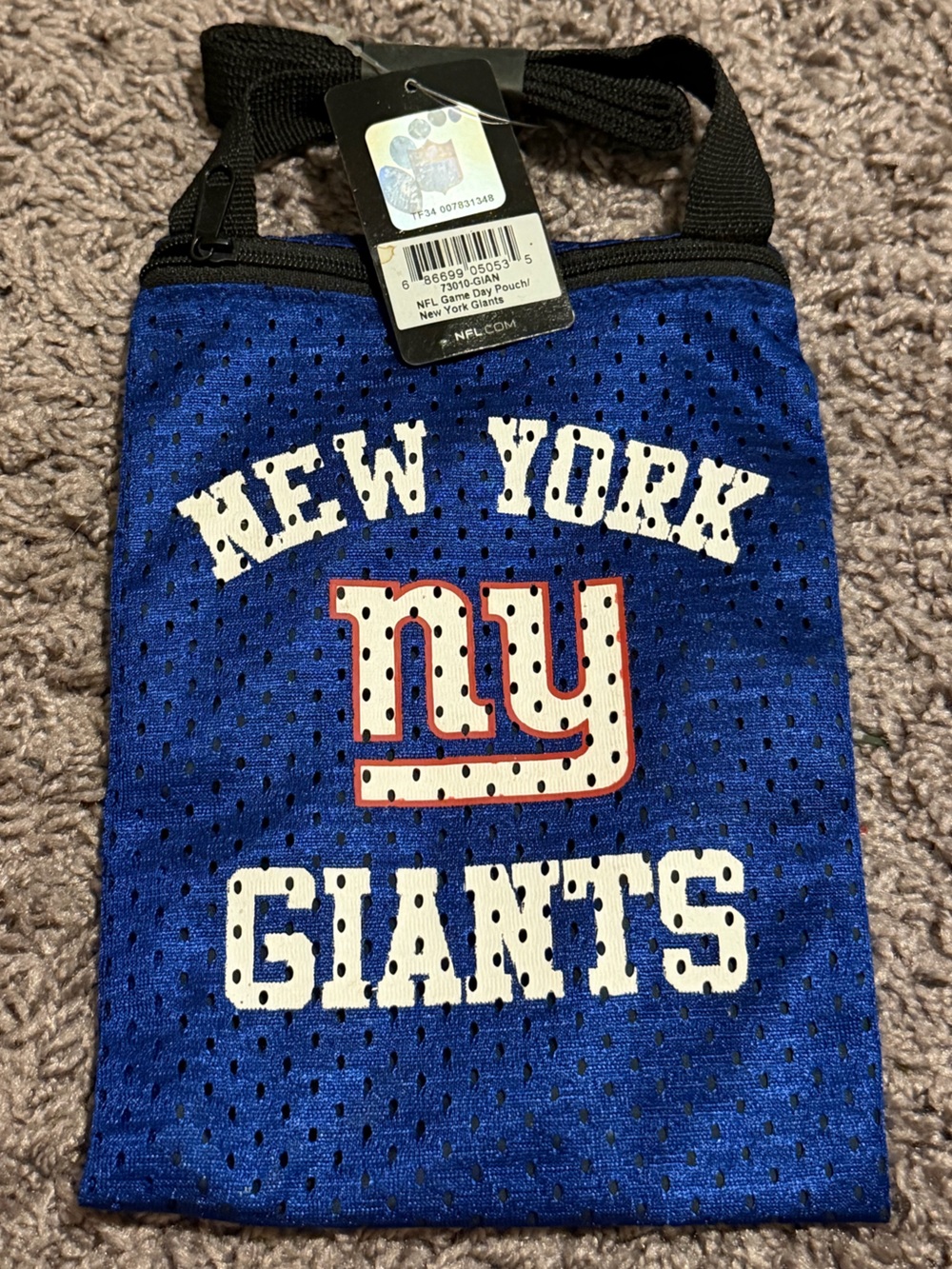 NFL New York Giants Blue Mesh Crossbody Belt Bag